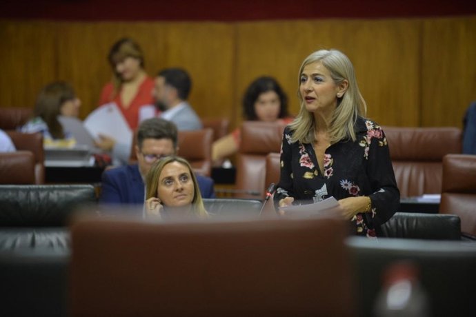 La consejera de Cultura, Patricia del Pozo, en el Parlamento andaluz, en una imagen de archivo.