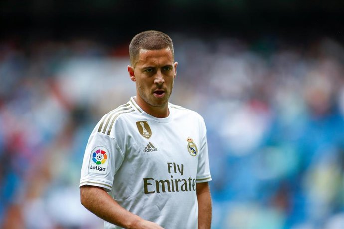 Eden Hazard durante un partido con el Real Madrid