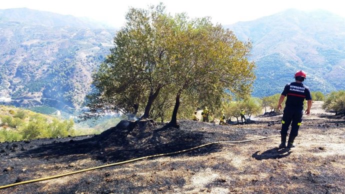 Incendio en el Pago de Gelibra, en Almuñécar
