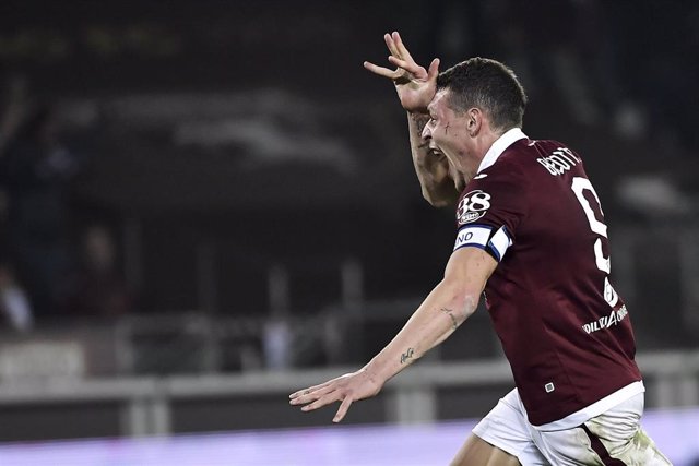 Andrea Belotti celebra un gol con el Torino FC.
