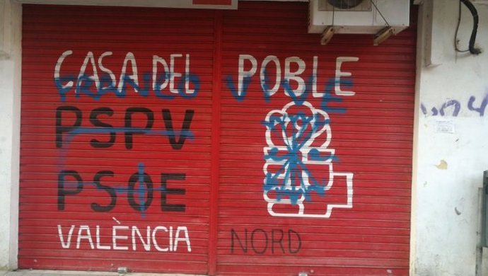 Ataque a la sede del PSPV de Valncia Nord