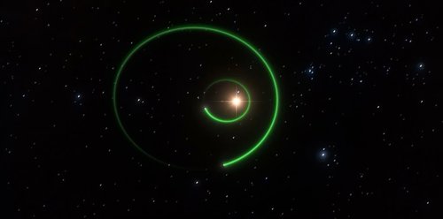 Recreación artística del exoplaneta gigante que orbita la estrella enana GJ 3512. / ICE