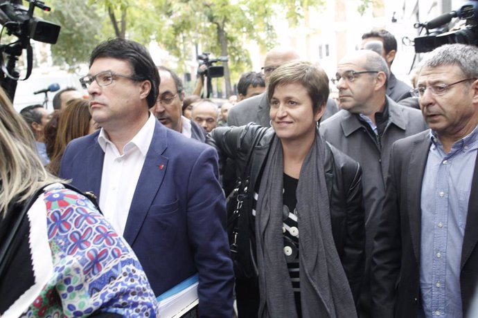 Joan Josep Nuet i Anna Simó, antics membres de la Mesa del Parlament, assisteixen al Tribunal Suprem