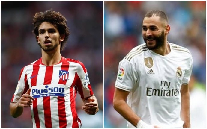 Joao Felix (Atletico) y Benzema (Real Madrid)