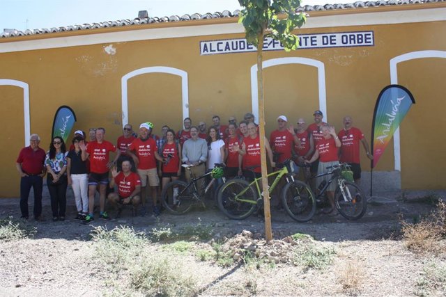 Periodistas belgas en la Vía Verde del Aceite
