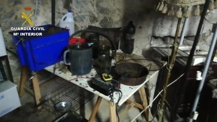 Imatge del magatzem que va escorcollar la Gurdia Civil en l'operació a Catalunya en la qual van detenir nou integrants dels Comits de Defensa de la República (CDR)
