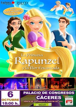 Cartel del espectáculo "La princesa Rapunzel y la flor encantada"