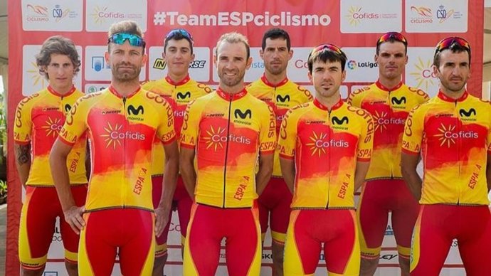 La selección española de ciclismo para el Mundial de Yorkshire (Inglaterra), encabezada por Alejandro Valverde