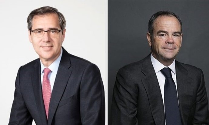 El nuevo consejero delegado de Ferrovial, Ignacio Madridejos, y el consejo delegado que le da el relevo, Íñigo Meirás