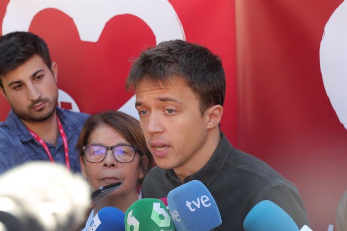 El líder de Més País, Íñigo Errejón, intervé davant els mitjans de comunicació durant l'acte de clausura de l'aniversari dels 130 anys d'UGT a Madrid (Espanya) a 29 de setembre de 2019.