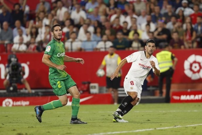 Nolito, en un partido con el Sevilla FC.