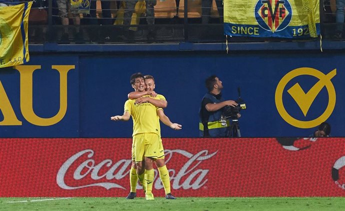 Gerard Moreno celebra un gol con el Villarreal.