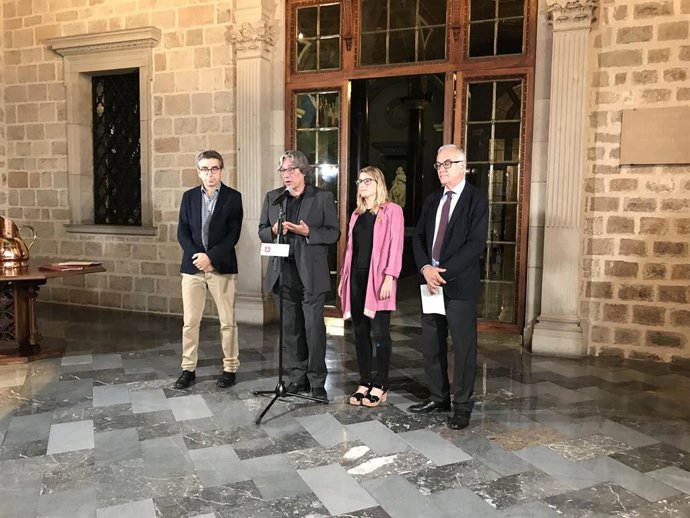 Jordi Martí (BComú), Xavier Marcé (PSC), Elsa Artadi (JxCat) i Miquel Puig (ERC)