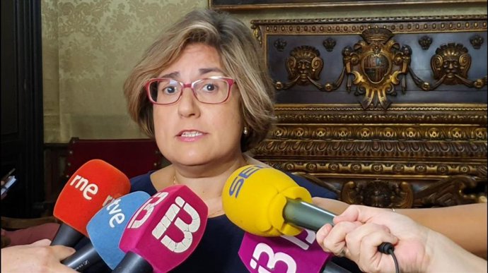 La portavoz del PP de Palma, Mercedes Celeste, en declaraciones a los medios.