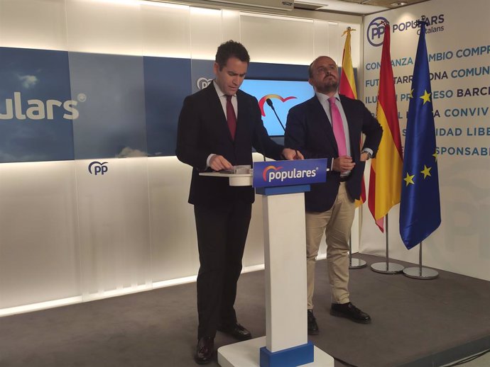 El secretari general del PP, Teodoro García Egea, i el president del PP catal, Alejandro Fernández