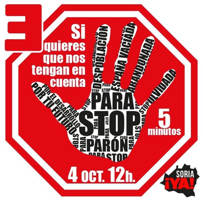 Cartel de la huelga del viernes en Soria.