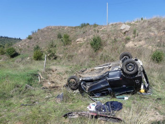 Accidente mortal en la carretera C-62 a la altura de Olost (Barcelona).