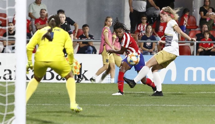 Ludmila, del Atlético de Madrid, en un partido de la Champions femenina