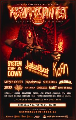 Judas Priest y Korn encabezan las nuevas confirmaciones del Resurrection Fest Estrella Galicia 2020