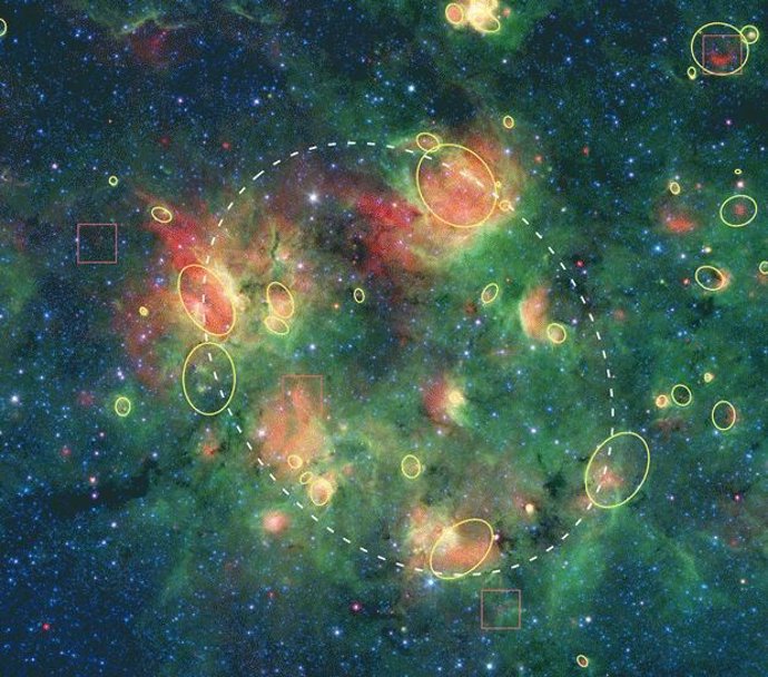 Miles de estrellas caben en estas burbujas cósmicas