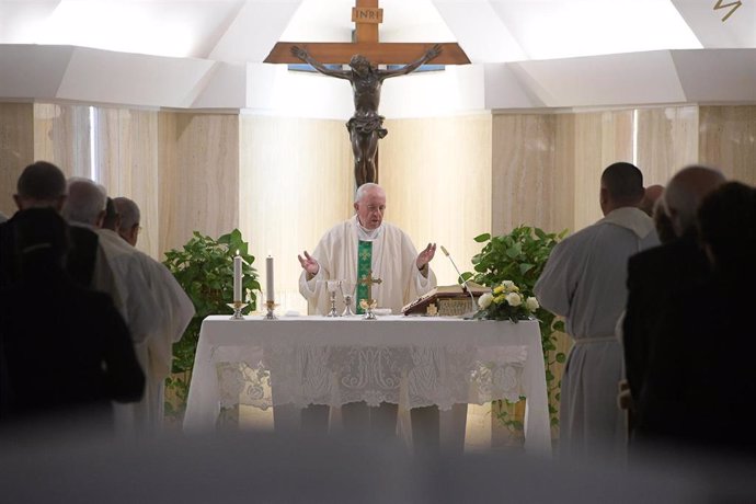 Sept 30,2019 - Vatican City, Vatican: Pope Francis celebrates a mass in Saint Marta at the Vatican. (CPP/CONTACTO)