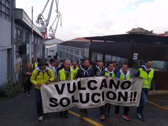 Trabajadores de Vulcano inician una marcha a pie a Santiago de Compostela para denunciar "incumplimientos" de la Xunta