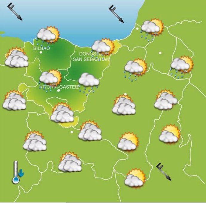 Previsiones meteorológicas para el 2 de octubre en Euskadi.