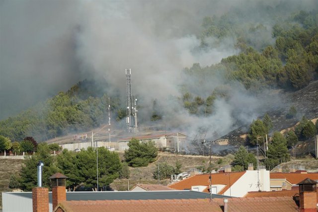 Incendio en Cabezón de Pisuerga (Valladolid).