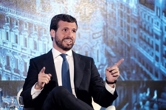 El presidente del PP, Pablo casado, durante su intervención en la segunda jornada del III Congreso bienal Iberoamericano para Presidentes de Compañías y Familias Empresarias, en Madrid (España), a 1 de octubre de 2019.