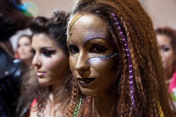 Certamen de maquillaje en el evento Salón Look, que se celebra en Ifema.