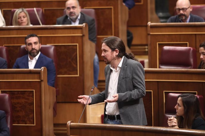 El secretari general de Podem, Pablo Iglesias durant la sessió de control al Govern central en funcions, Madrid (Espanya) 11 de setembre del 2019.
