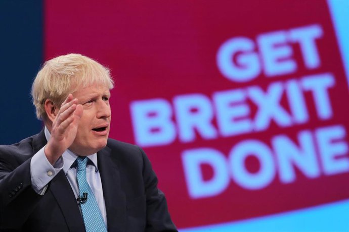 Boris Johnson habla en el congreso del Partido Conservador