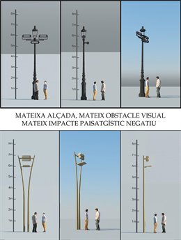 Imagen elaborada por ARCA para comparar los proyectos de iluminación de la zona de la Catedral y la Almudaina