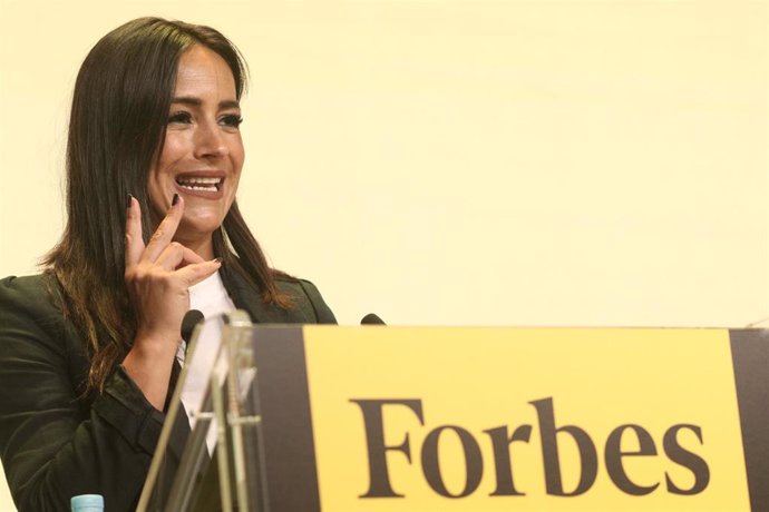 La vicealcaldesa de Madrid, Begoña Villacís, durante su intervención en el 'Forbes Summit Women 2019', el cual busca promover la igualdad y empoderamiento femenino, en Madrid (España), a 2 de octubre de 2019.