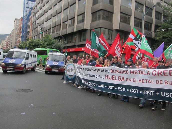 Manifestación Huelga Metal de Bizkaia en Bilbao