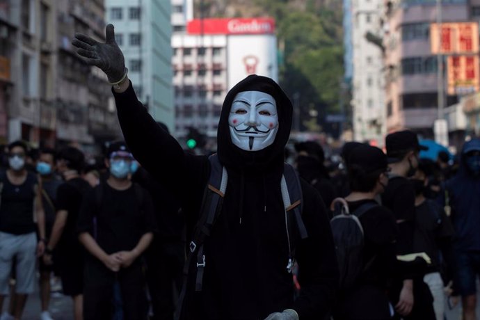 Manifestantes en Hong Kong