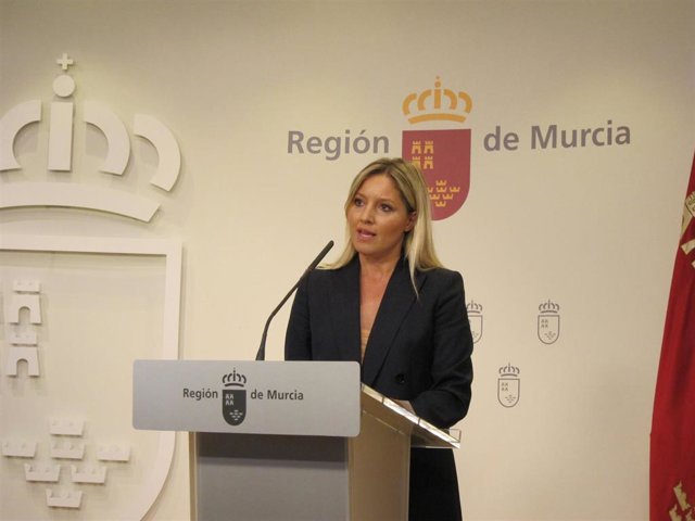 La portavoz del Gobierno regional, Ana Martínez Vidal, dando cuenta de los asuntos tratados en Consejo de Gobierno