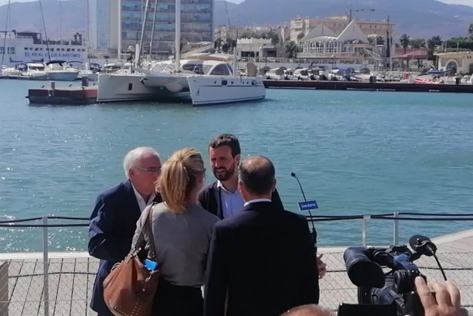 El presidente del PP, Pablo Casado, en su visita a la ciudad autónoma de Melilla