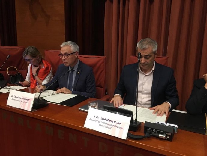El director general de Turismo de la Generalitat, Octavi Bono, este jueves en el Parlament