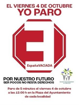 Cartel de la movilización organizada por la España Vaciada