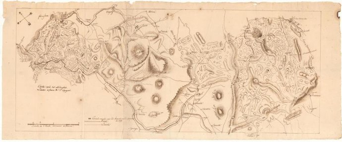 Mapa manuscrito incluido en la exposición