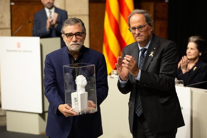 El artista Jaume Plensa y el presidente de la Generalitat, Quim Torra