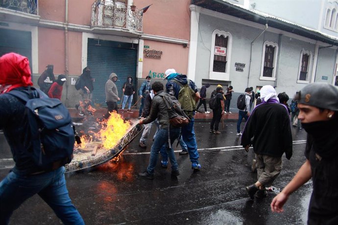 Protestas contra la reforma económica en Quito