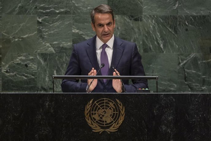 Kyriakos Mitsotakis, primer ministro de Grecia, en la Asamblea de la ONU