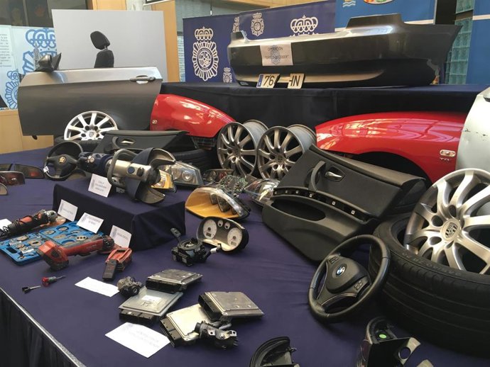 Piezas incautadas durante la operación.