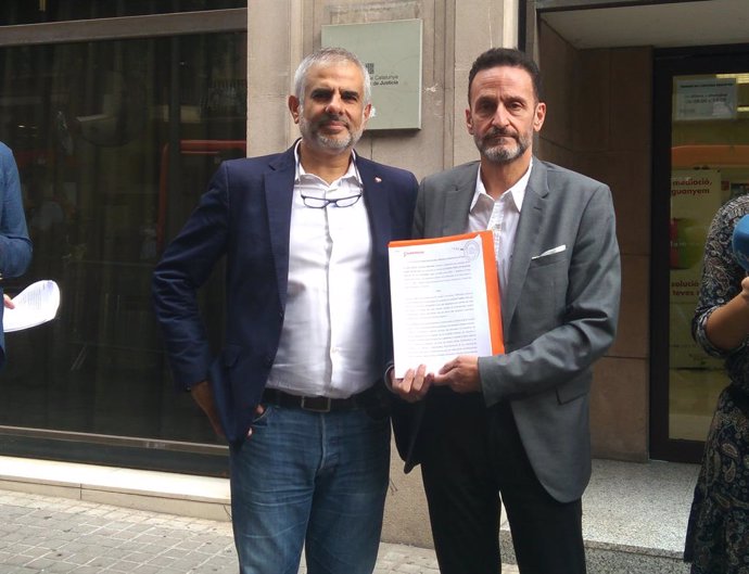 Edmundo Bal i Carlos Carrizosa (Cs) amb la denúncia contra Torra presentada a la Fiscalia del TSJC