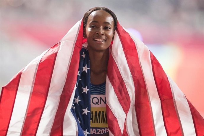 La atleta estadounidense Dalilah Muhammad 