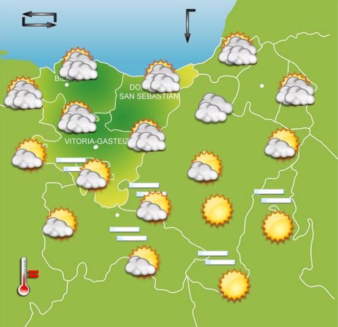 Previsiones meteorológicas para el 5 de octubre en Euskadi.