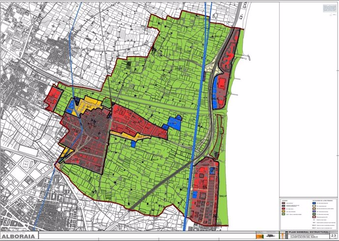 Plano de clasificación de suelos del Plan General Estructural de Alboraia