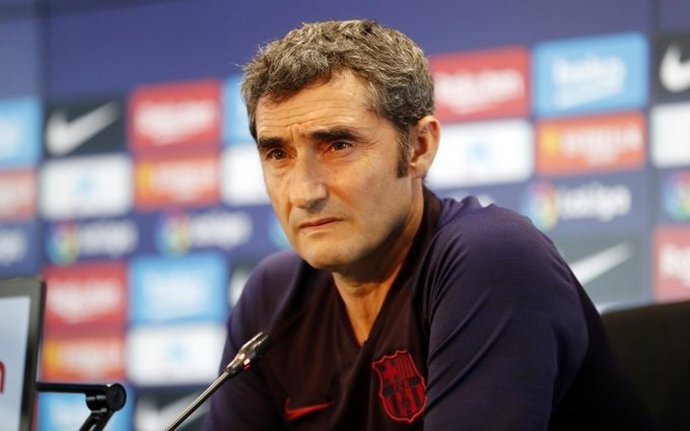 El entrenador del FC Barcelona, Ernesto Valverde, en rueda de prensa